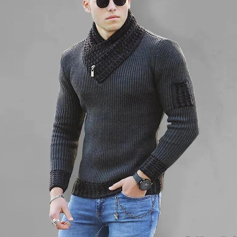 Men’s Plus Size Turtleneck Pullover Sweater – Knit