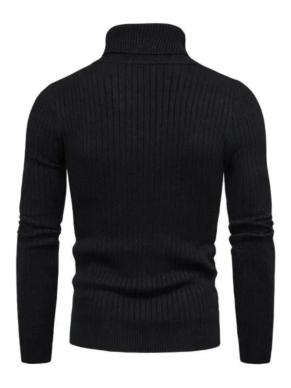Men’s Textured Slim Turtleneck Pullover Sweater