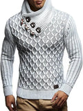 Men’s Textured Turtleneck Pullover Sweater – Knit