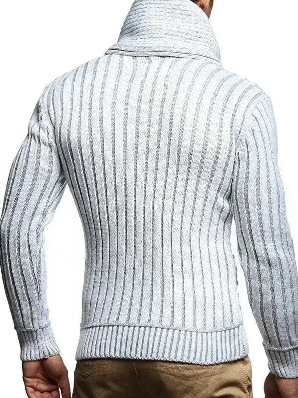 Men’s Textured Turtleneck Pullover Sweater – Knit
