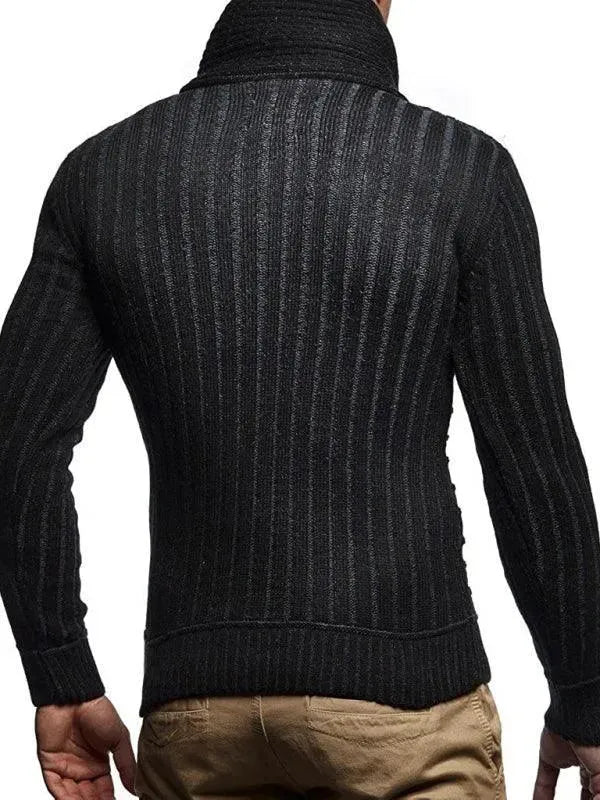 Men’s Textured Turtleneck Pullover Sweater – Knit