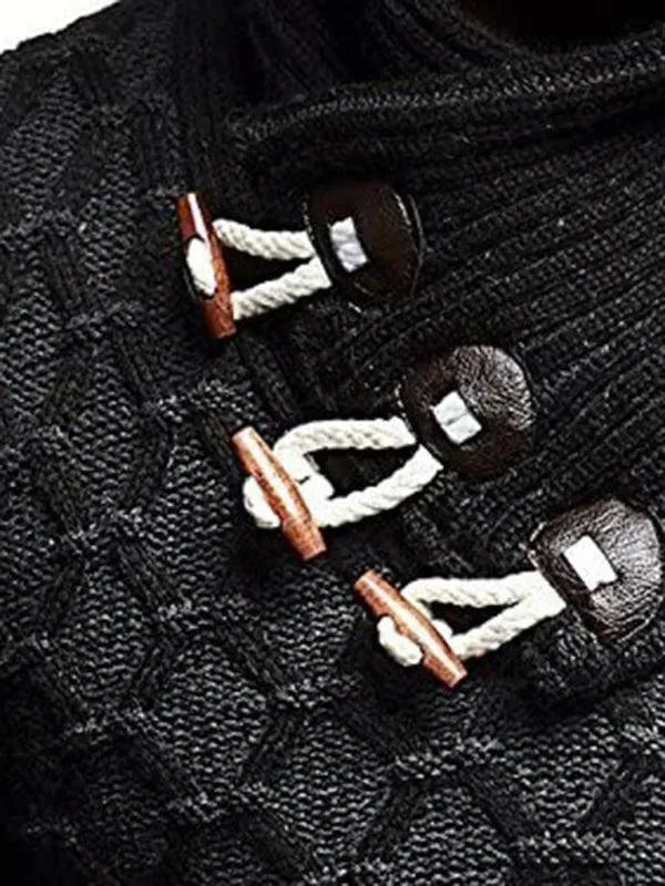 Men’s Textured Turtleneck Pullover Sweater – Knit