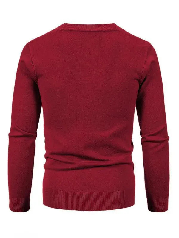 Men’s V-Neck Cardigan Sweater – Button Front
