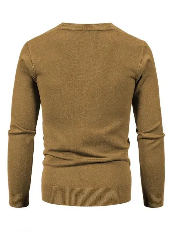 Men’s V-Neck Cardigan Sweater – Button Front