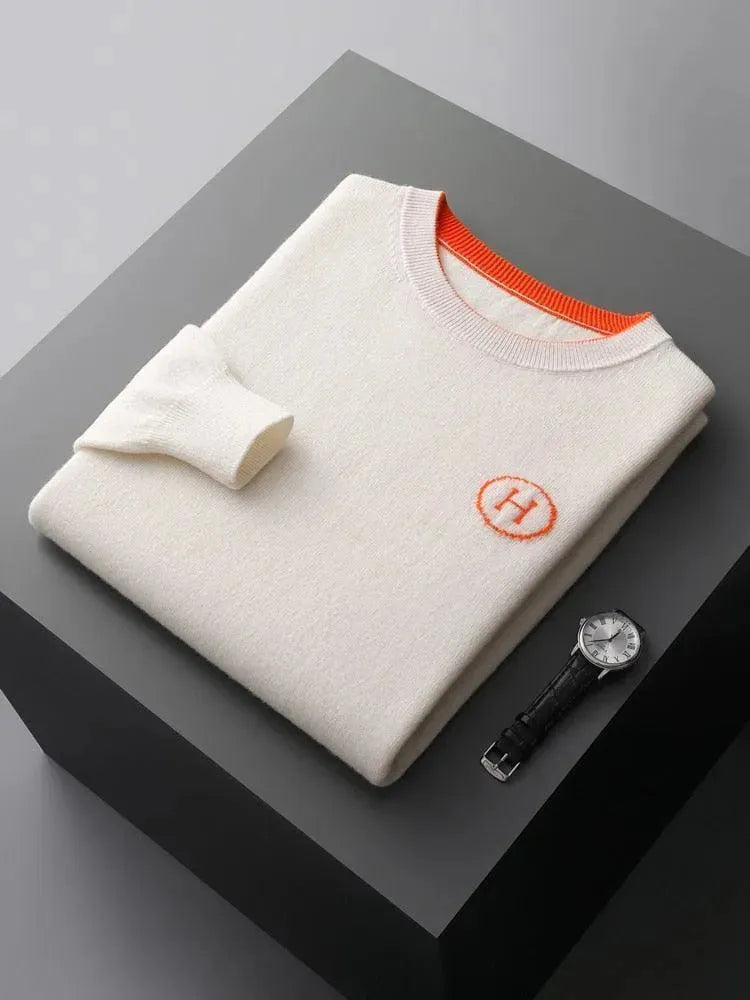 Men’s Wool Blend Crew-Neck Pullover Sweater