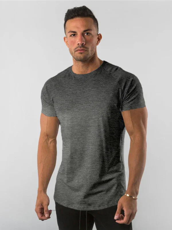 Men Slim Fit Red Casual Tshirt-Men T-Shirt-LeStyleParfait