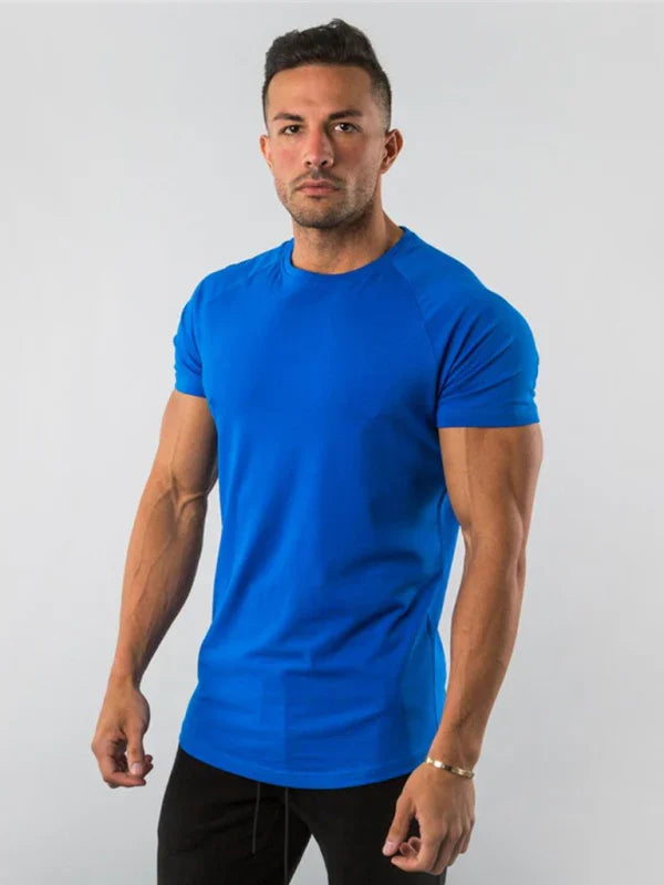 Men Slim Fit Red Casual Tshirt-Men T-Shirt-LeStyleParfait
