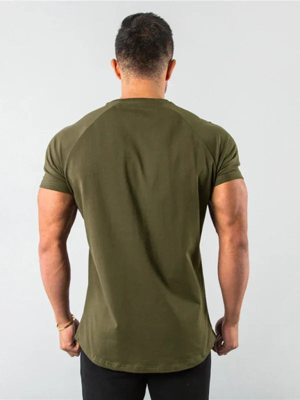 Men Slim Fit Red Casual Tshirt-Men T-Shirt-LeStyleParfait
