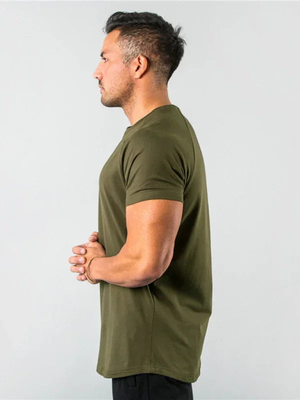 Men Slim Fit Red Casual Tshirt-Men T-Shirt-LeStyleParfait