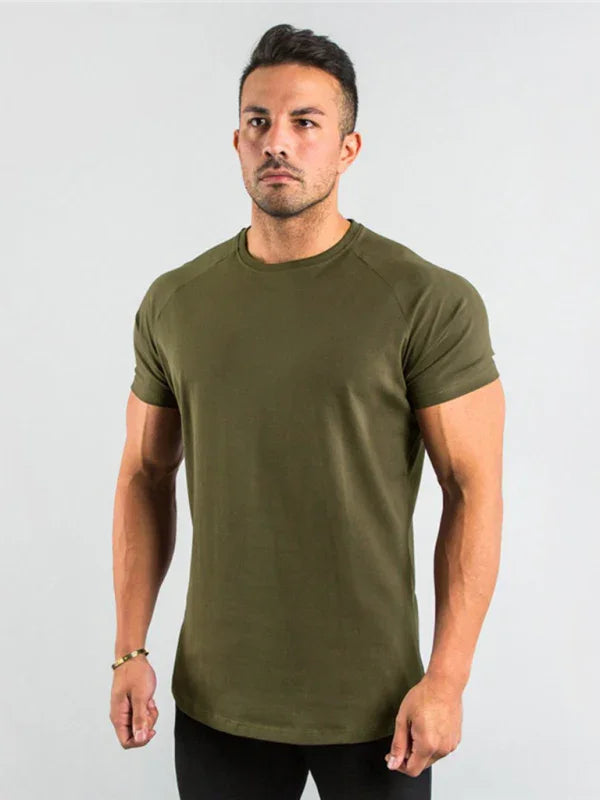 Men Slim Fit Red Casual Tshirt-Men T-Shirt-LeStyleParfait