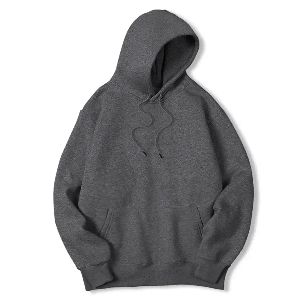 Men Solid Casual Hoodies-Men Hoodie-LeStyleParfait