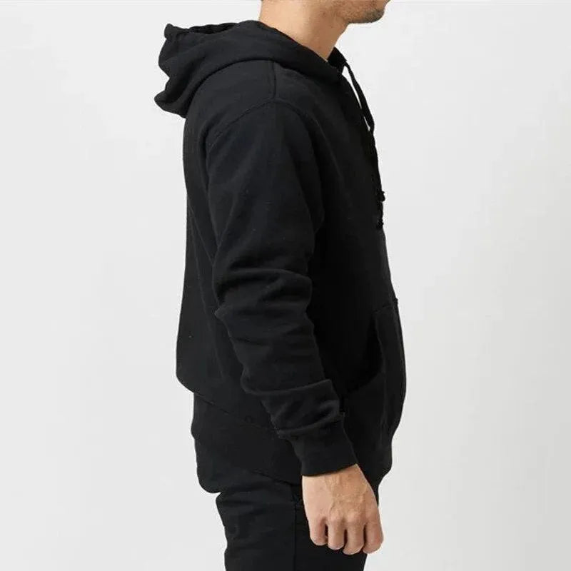 Men Solid Casual Hoodies-Men Hoodie-LeStyleParfait