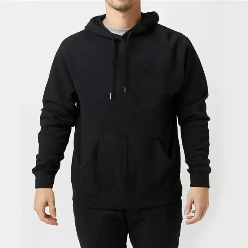 Men Solid Casual Hoodies-Men Hoodie-LeStyleParfait