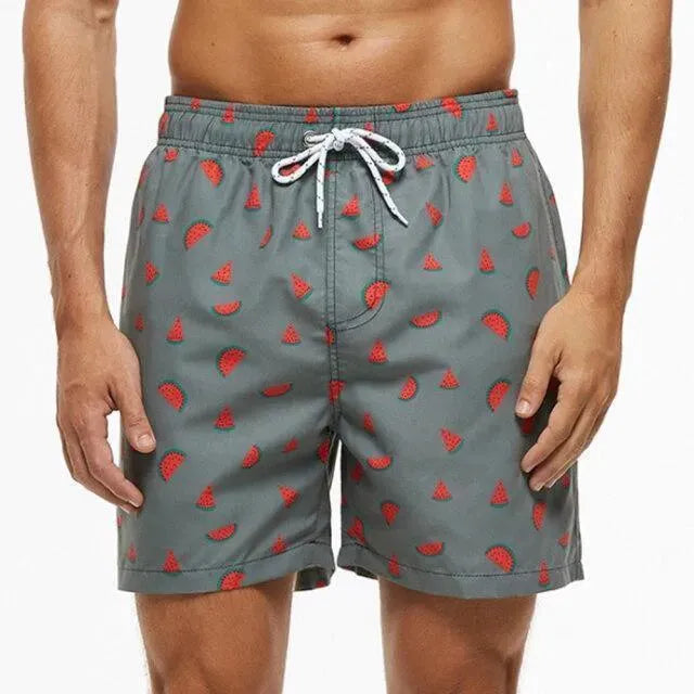 Men Striped Swim Shorts