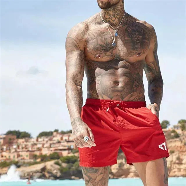 Men Striped Swim Shorts