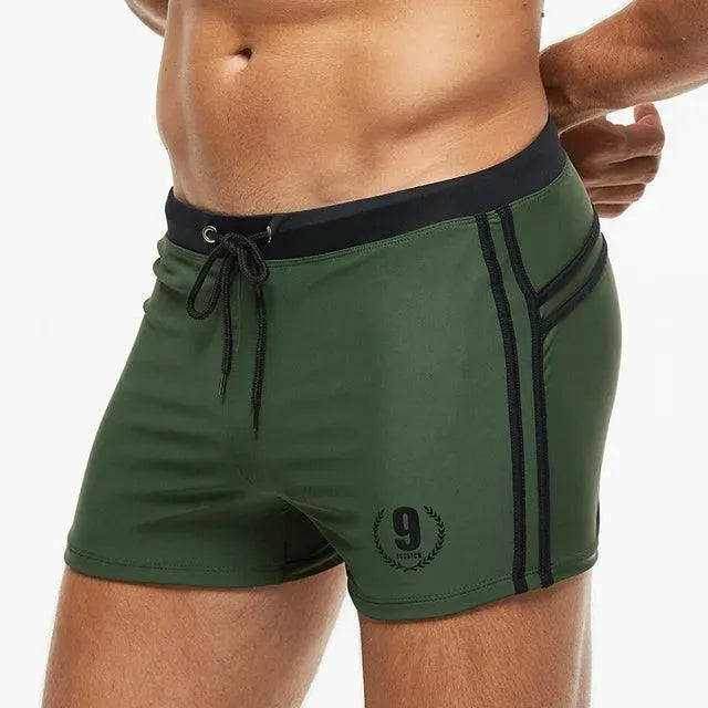 Men Striped Swim Shorts