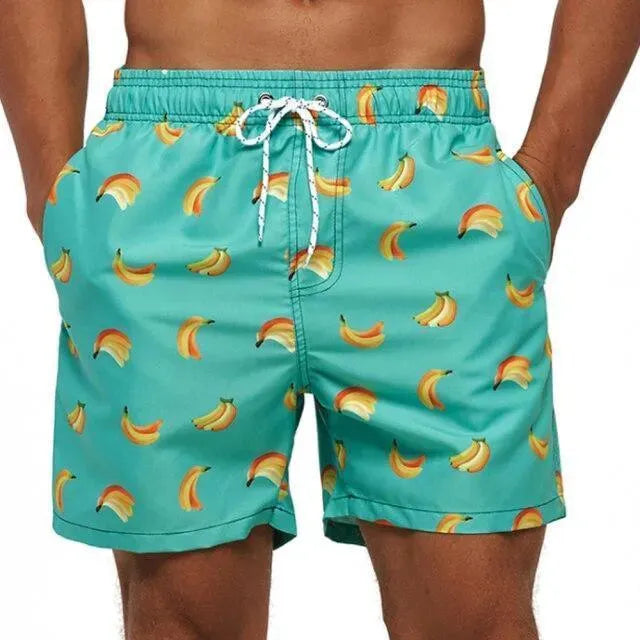 Men Striped Swim Shorts