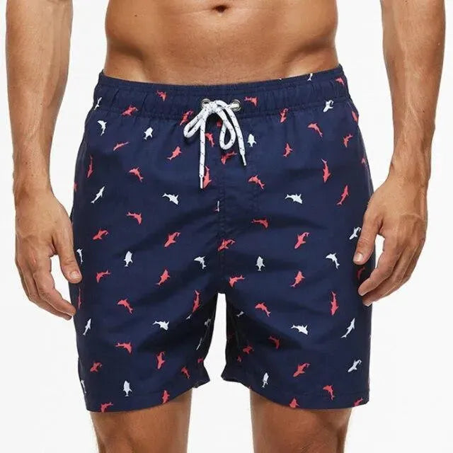 Men Striped Swim Shorts