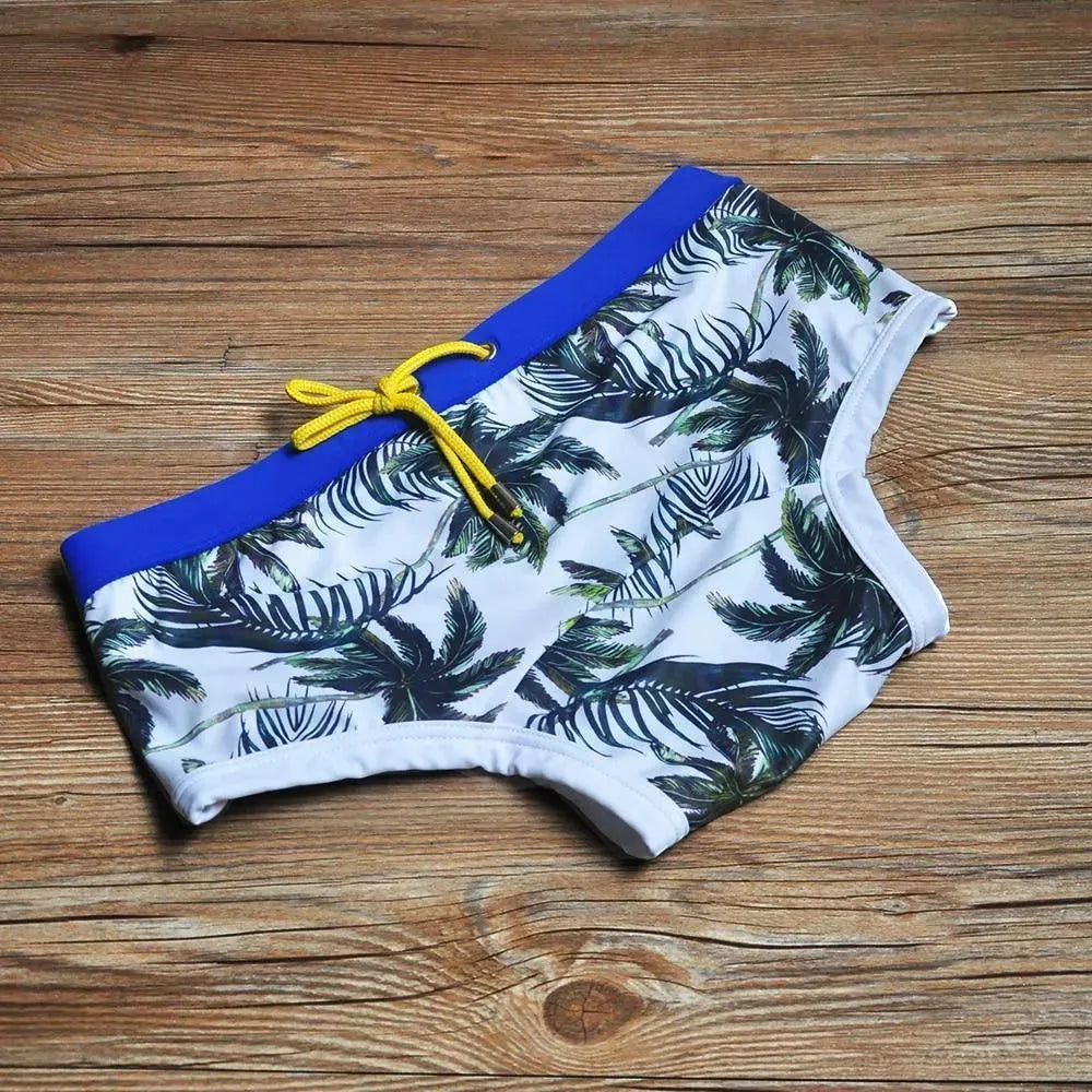Men Tropical Print Swim Shorts