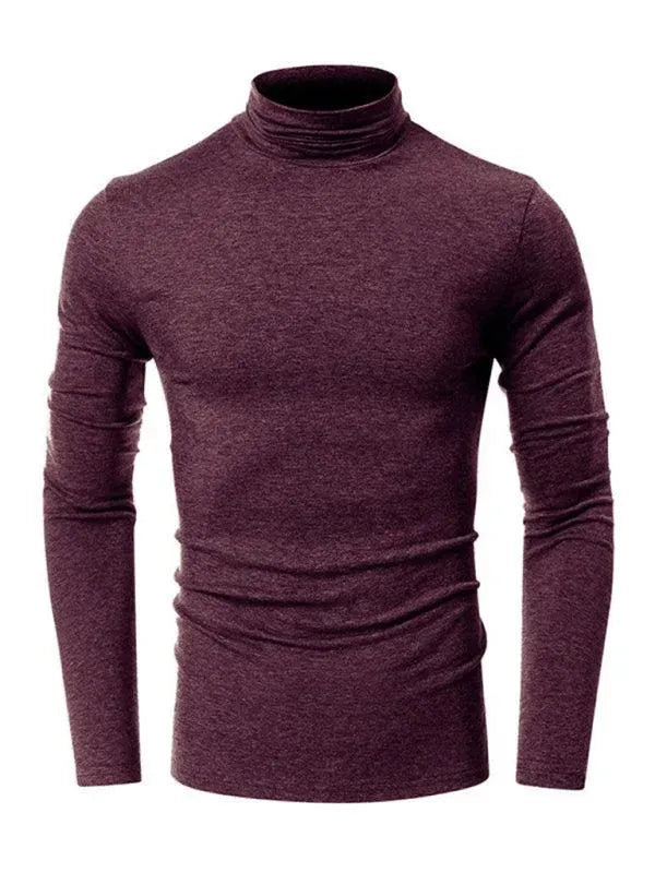 Men Turtleneck Knit Sweater Minimalist-Men's Sweater-LeStyleParfait