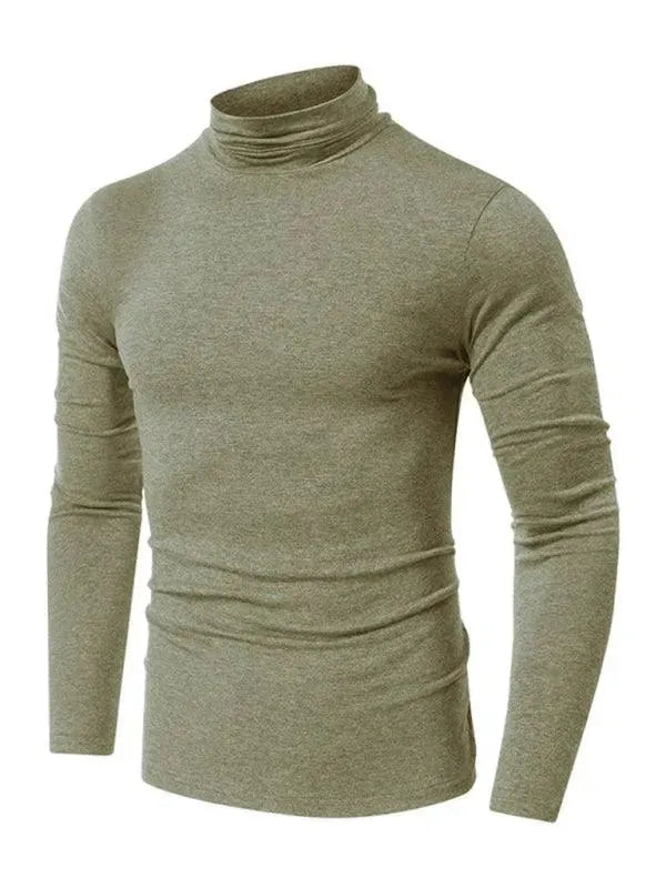 Men Turtleneck Knit Sweater Minimalist-Men's Sweater-LeStyleParfait