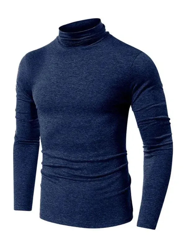 Men Turtleneck Knit Sweater Minimalist-Men's Sweater-LeStyleParfait