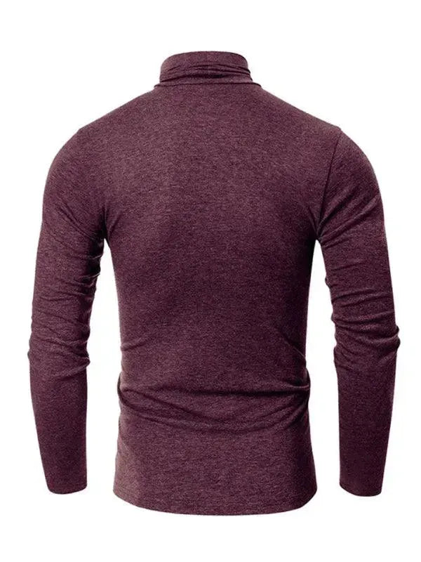 Men Turtleneck Knit Sweater Minimalist-Men's Sweater-LeStyleParfait