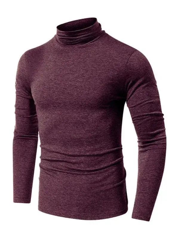 Men Turtleneck Knit Sweater Minimalist-Men's Sweater-LeStyleParfait
