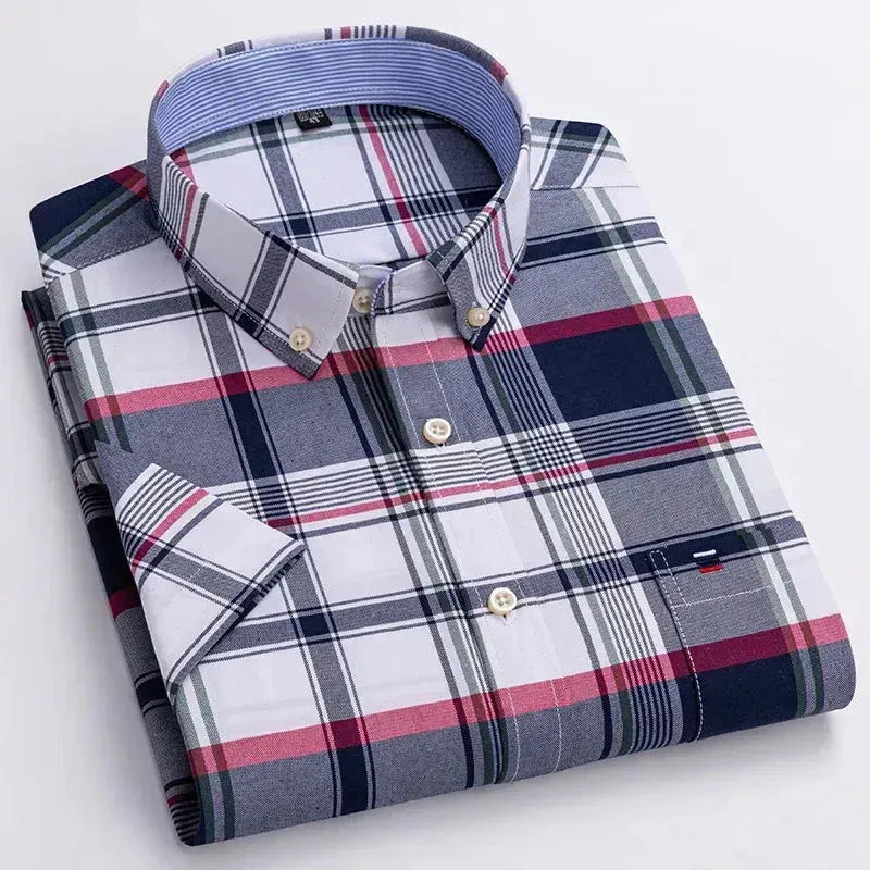 Men's Big Box Check Shirt-Men Shirts-LeStyleParfait
