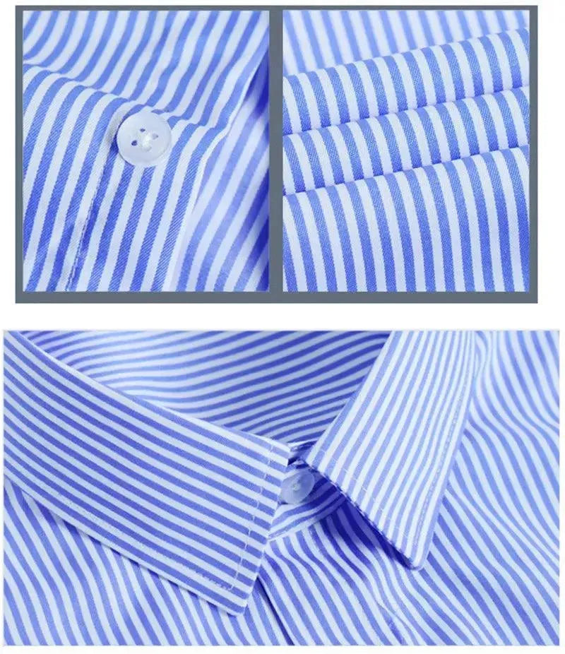 Men's Blue Striped Shirt-Men Shirts-LeStyleParfait