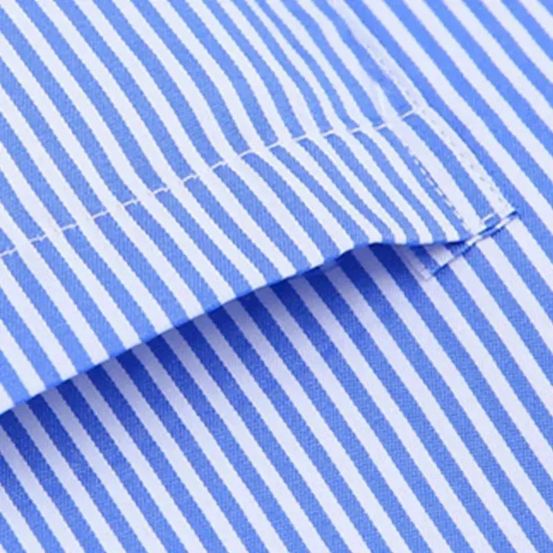 Men's Blue Striped Shirt-Men Shirts-LeStyleParfait