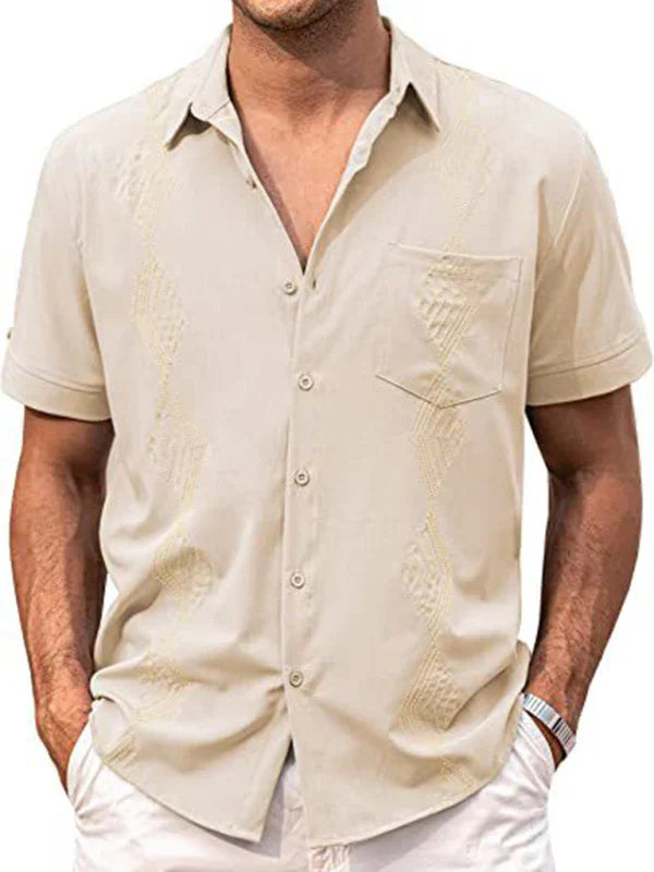 Men's British Geometric Summer Shirt-Men Shirts-LeStyleParfait