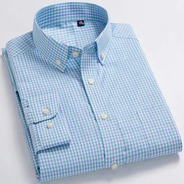 Men's Business Wide Striped Shirt-Men Shirts-LeStyleParfait
