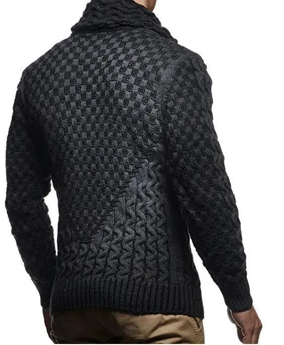 Men’s Cable Knit Turtleneck Pullover Sweater