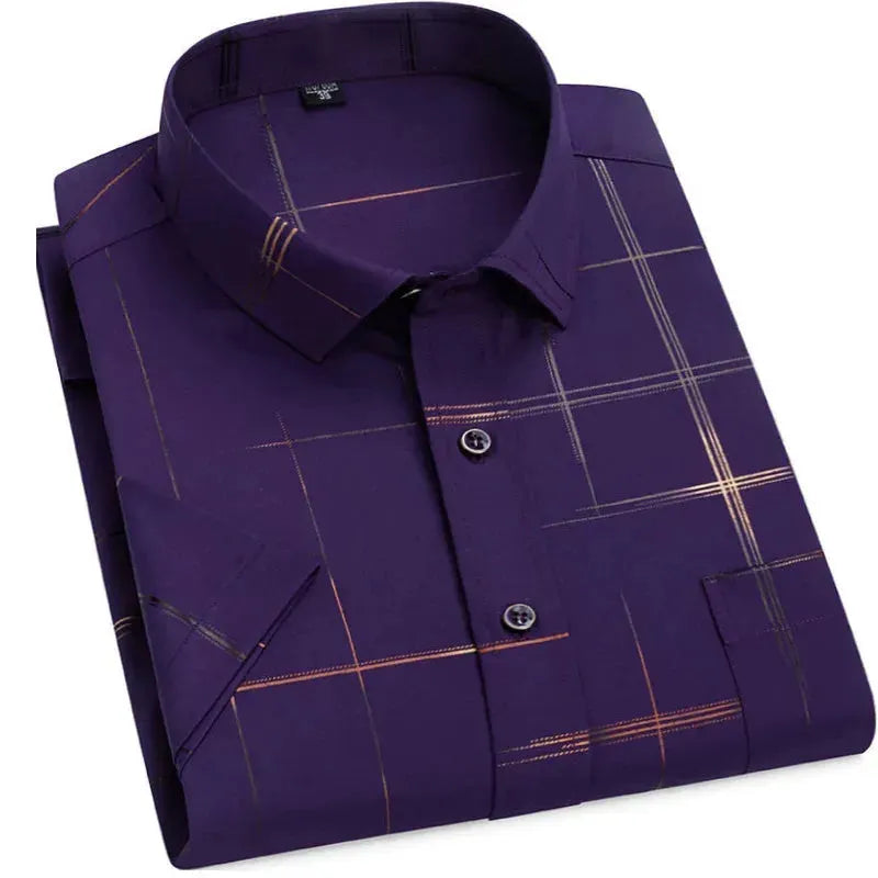 Men's Casual Check Shirt-Men Shirts-LeStyleParfait
