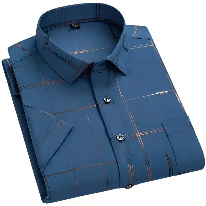 Men's Casual Check Shirt-Men Shirts-LeStyleParfait