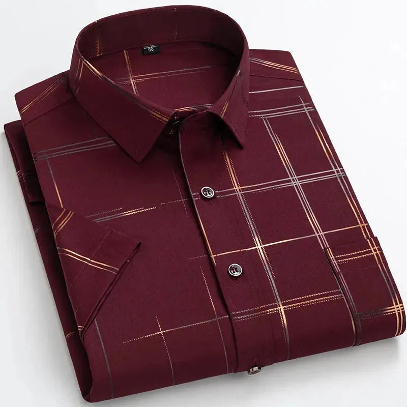 Men's Casual Check Shirt-Men Shirts-LeStyleParfait