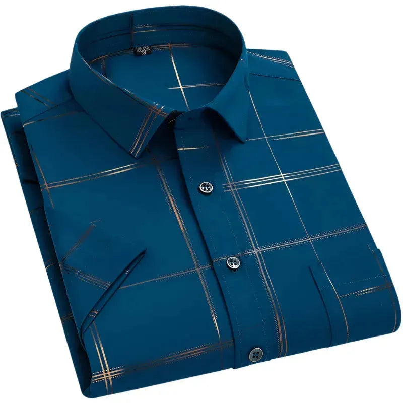 Men's Casual Check Shirt-Men Shirts-LeStyleParfait