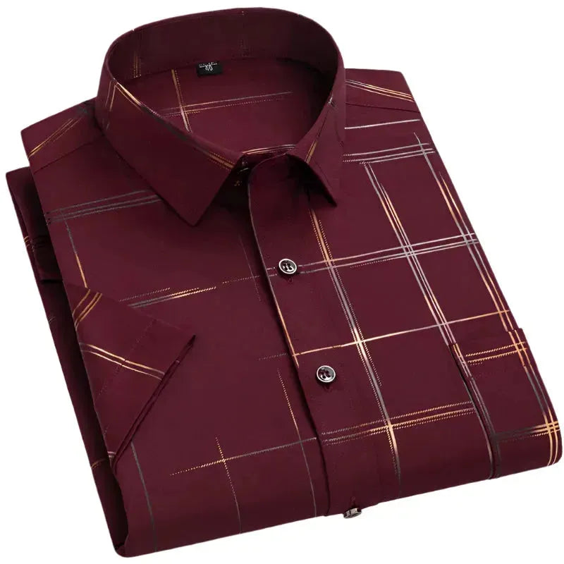 Men's Casual Check Shirt-Men Shirts-LeStyleParfait