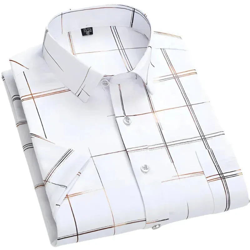 Men's Casual Check Shirt-Men Shirts-LeStyleParfait
