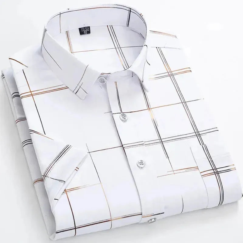 Men's Casual Check Shirt-Men Shirts-LeStyleParfait