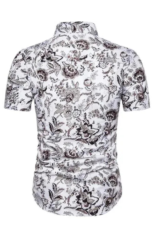Men's Casual Short Sleeve Printed Shirt-Men Shirts-LeStyleParfait