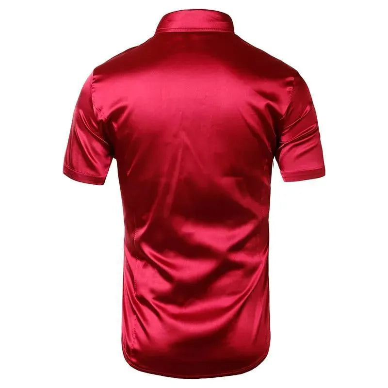 Men's Casual Silk Shirt-Men Shirts-LeStyleParfait