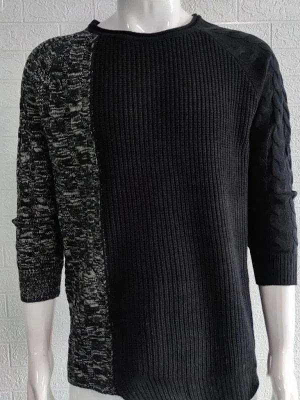 Men’s Colorblock Crew-Neck Pullover Sweater – Knit