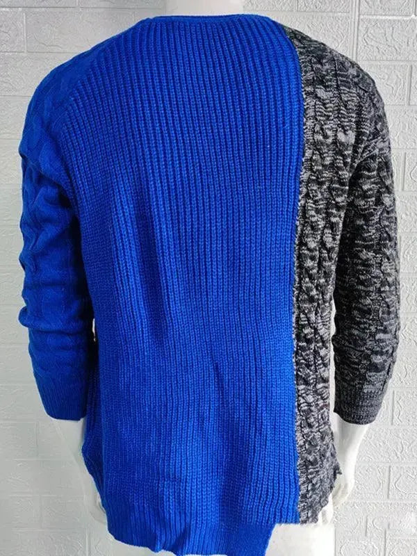 Men’s Colorblock Crew-Neck Pullover Sweater – Knit
