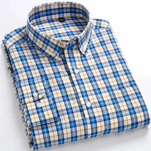 Men's Cotton Checked Casual Shirt-Men Shirts-LeStyleParfait