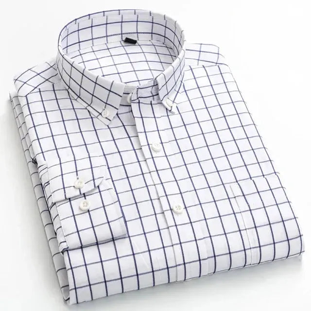 Men's Cotton Checked Casual Shirt-Men Shirts-LeStyleParfait