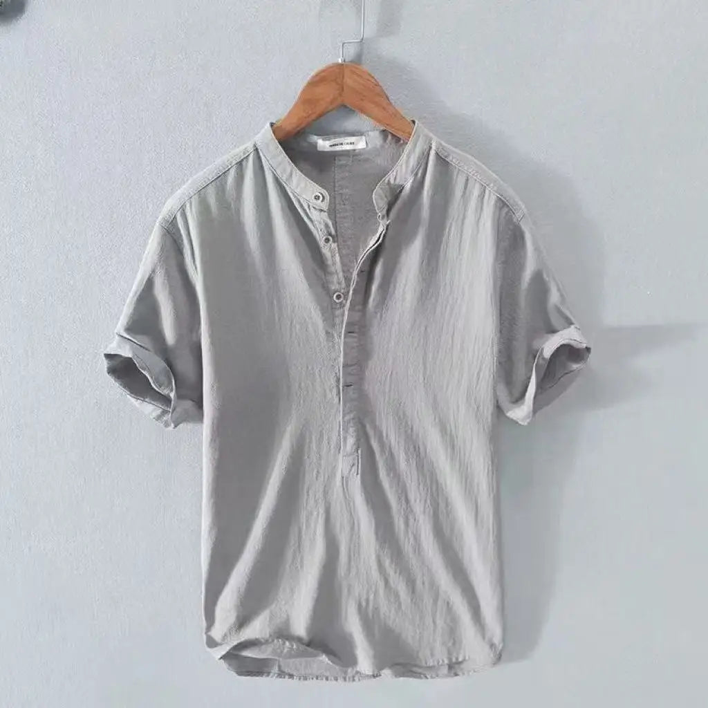 Men's Cotton Linen Summer Shirt-Men Shirts-LeStyleParfait