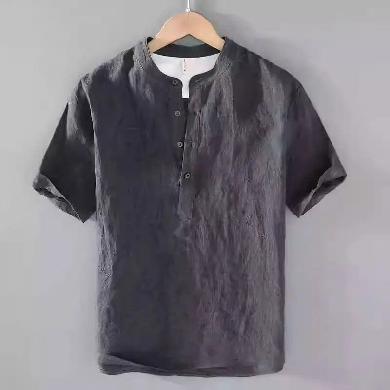 Men's Cotton Linen Summer Shirt-Men Shirts-LeStyleParfait
