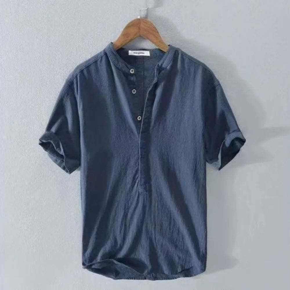 Men's Cotton Linen Summer Shirt-Men Shirts-LeStyleParfait